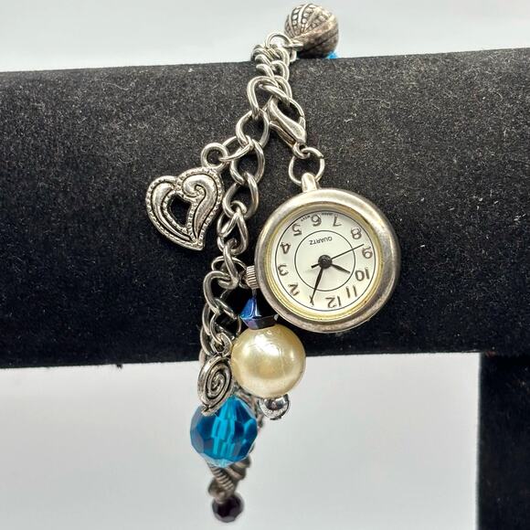 Silver Pearl Watch Bracelet - Picture 1 of 3